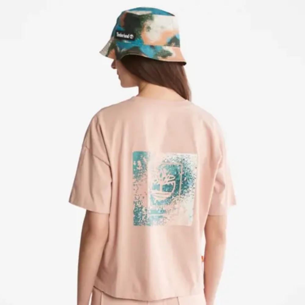 Timberland Relaxed Fit Blush Logo Tee Women's Large 🆕 - Picture 2 of 9